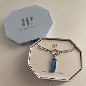 Bomb Party Divine Circumstances Necklace NK38322 Ocean Blue Quartz Rhodium